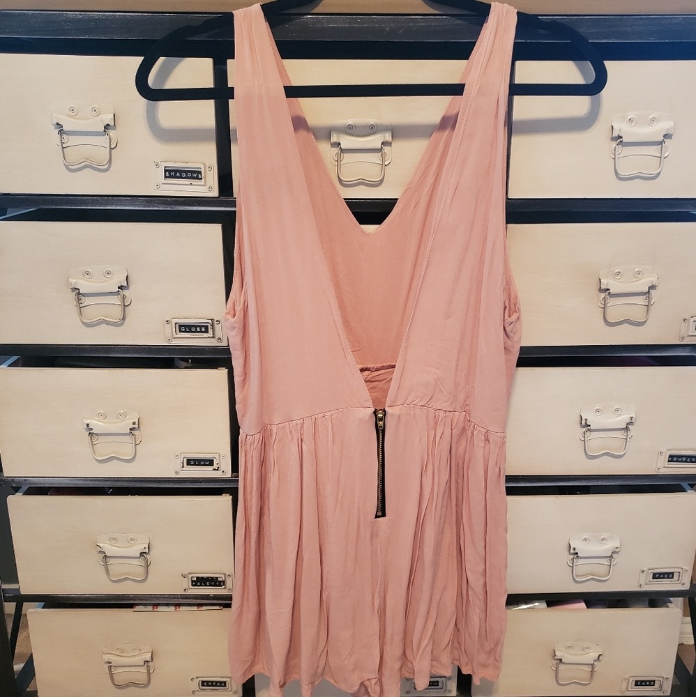 Tobi Pink Solid Low Back Romper - image 2